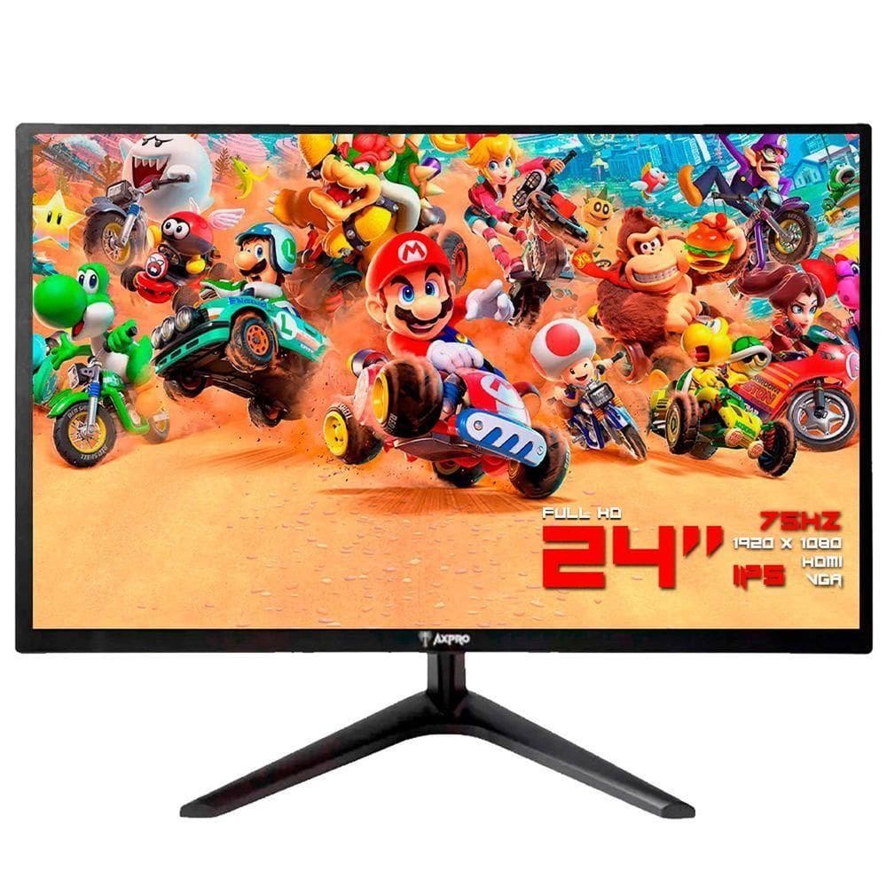 Monitor Gamer Led Axpro 24``, Full Hd 1920x1080, Tela Ips, 75hz, Hdmi, Vga, Vesa, Bivolt - Ax-24