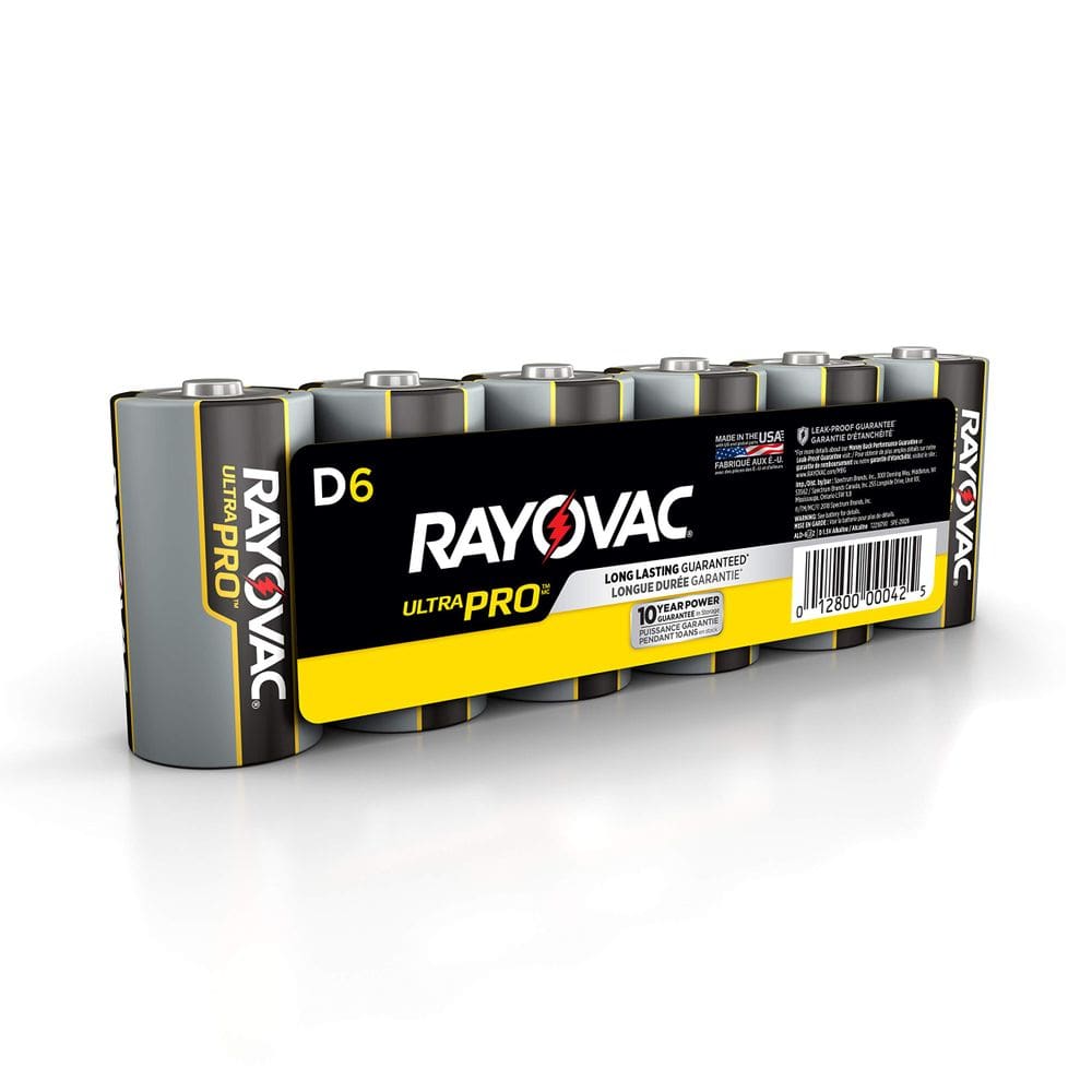 Pilhas Alcalinas Rayovac Ultra Pro D Pacote com 6