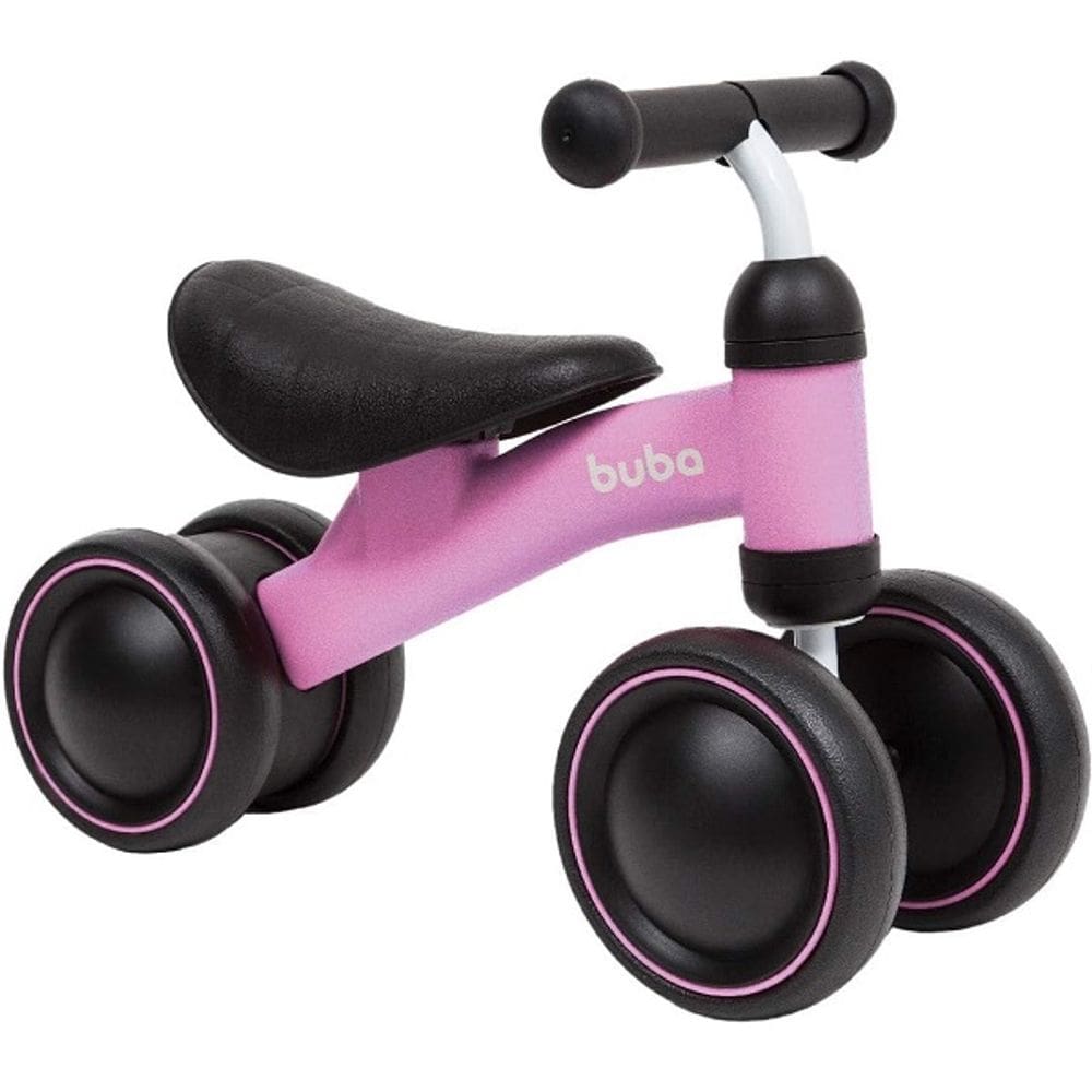 Bicicleta de Equilibrio 4 Rodas Buba Infantil sem Pedal COR Rosa