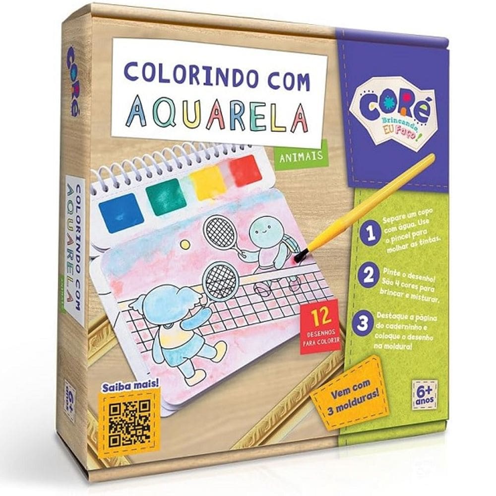 Livro Atividades Colorindo com Aquarela Animais Toyster