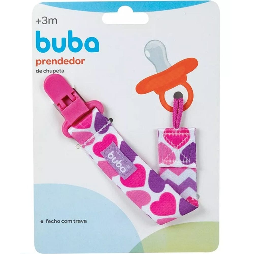 Prendedor de Chupeta Corações Buba