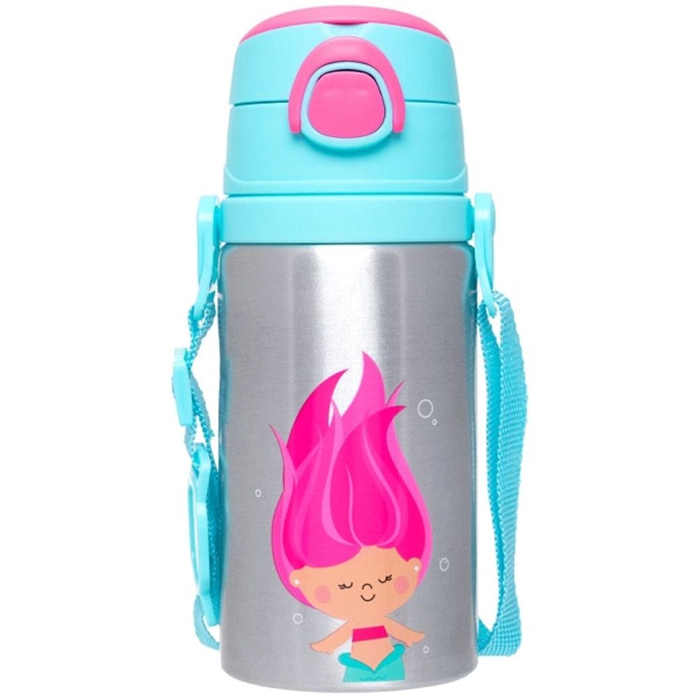 Garrafa de Aluminio Infantil Buba com Canudo Sereia