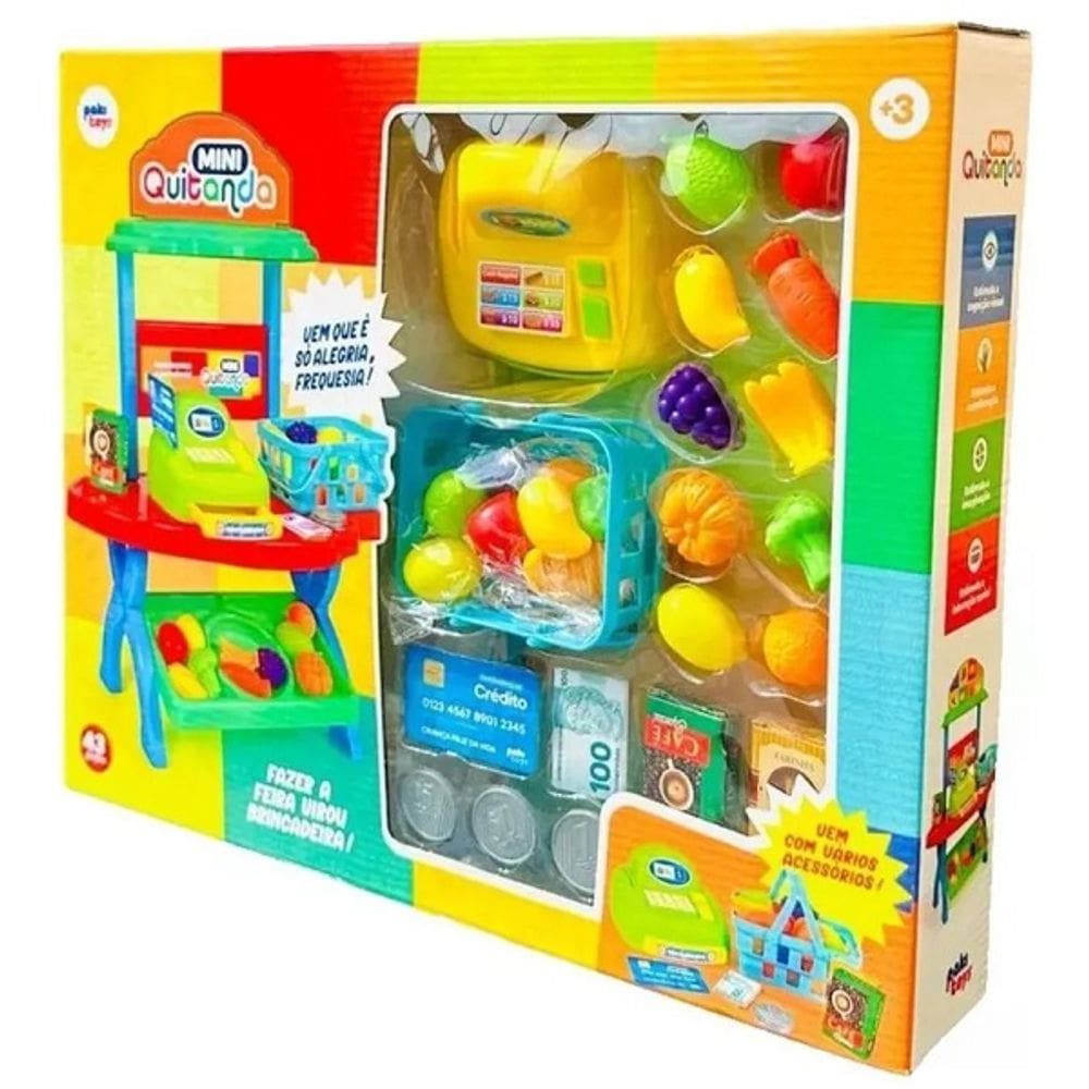 Brinquedo Mini Quitanda Feirinha com Caixa Registradora Paki TOYS