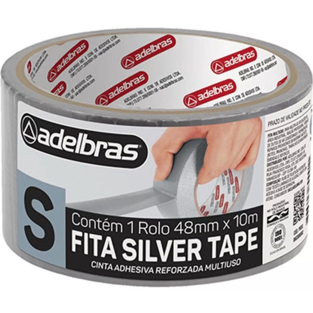 Fita Adesiva Silver Tape Reforçada 48MM X 10M Prata