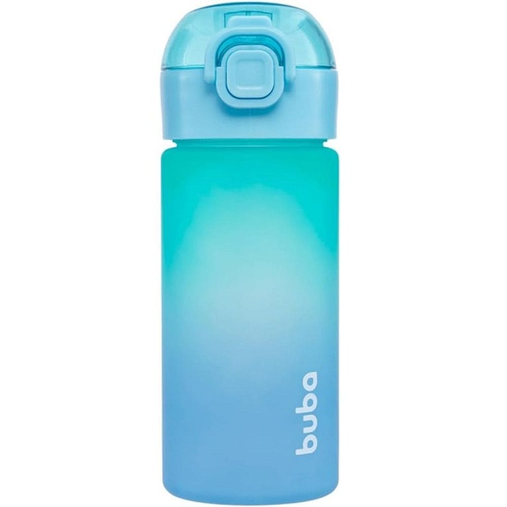Garrafa Degrade Buba Canudo Silicone ANTI-VAZAMENTO Infantil Azul