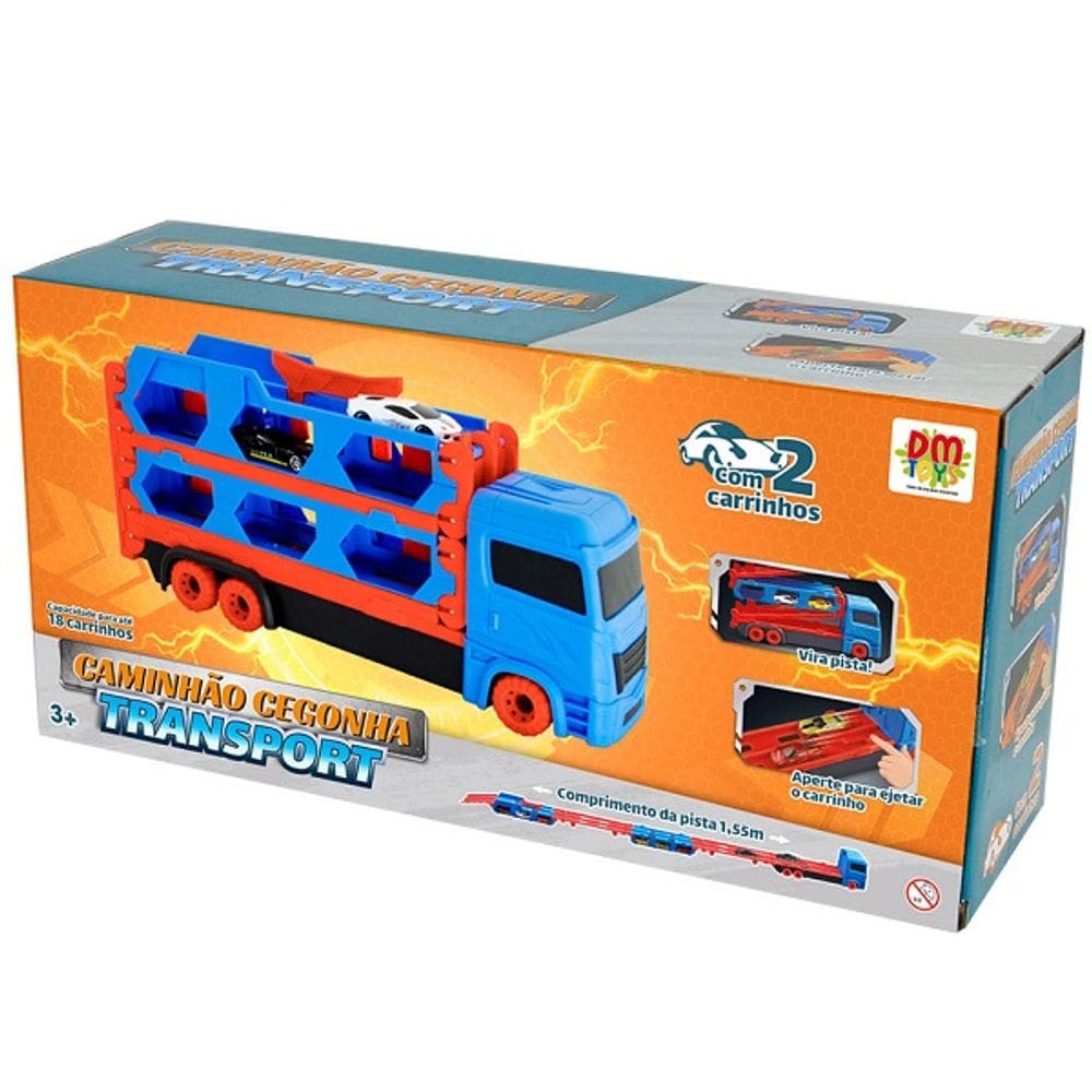 Caminhao Cegonha Transport com 2 Carrinhos DM TOYS