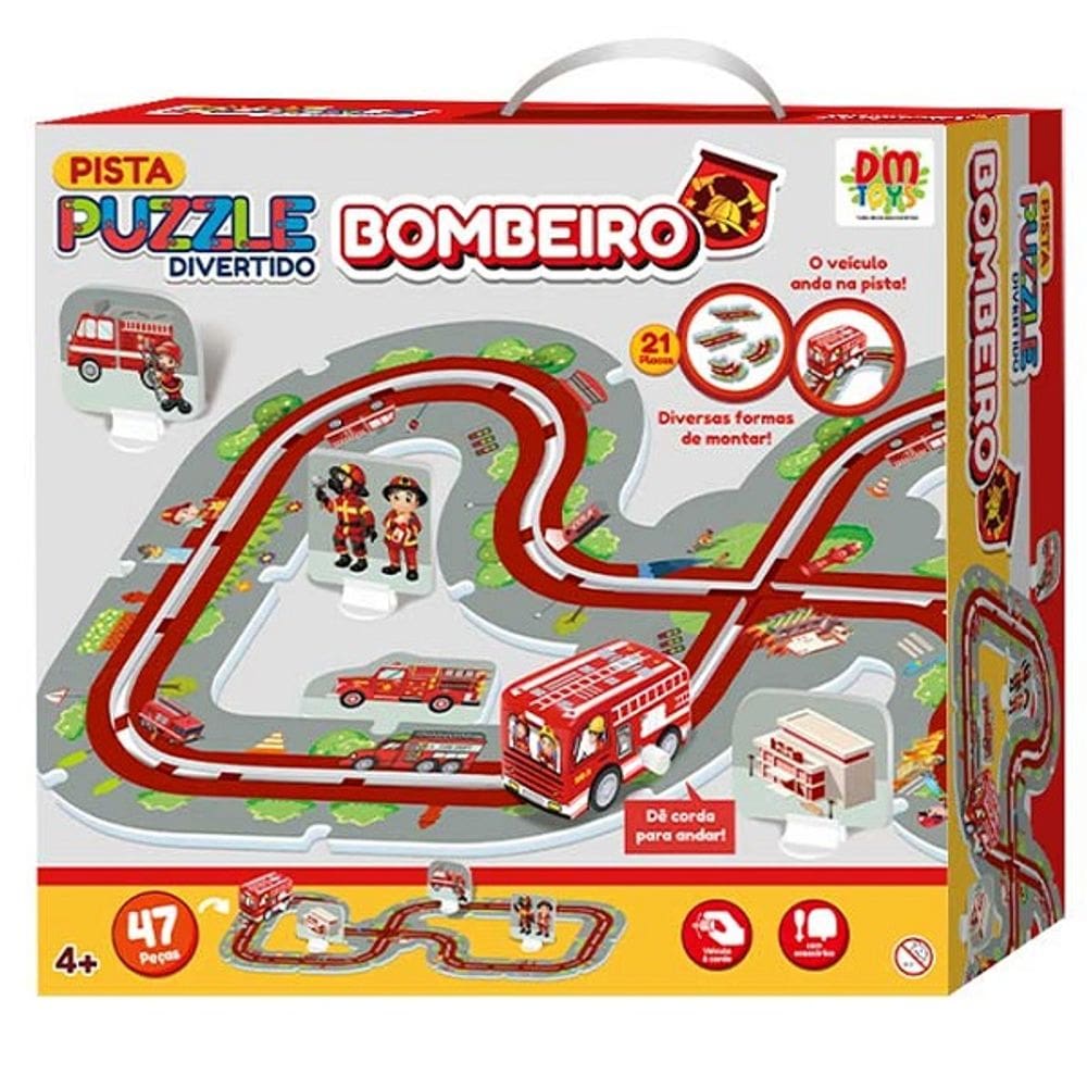 Pista Puzzle Divertido Bombeiro DM TOYS