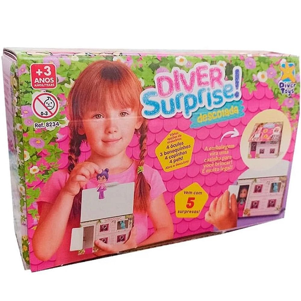 Boneca Diver Surprise Mini Descolada com 5 Surpresas Divertoys