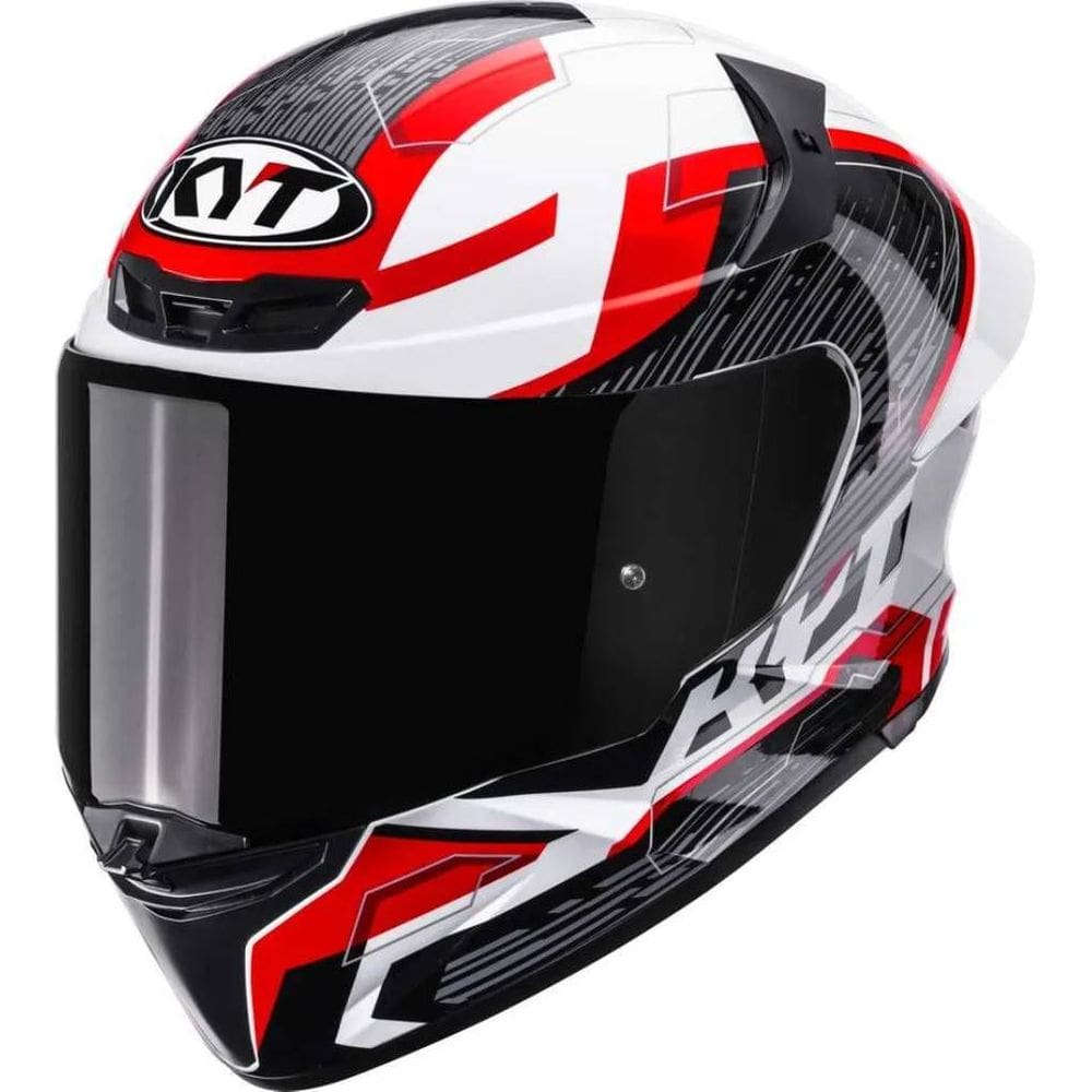 Capacete KYT TT Revo Speeding Branco e Vermelho
