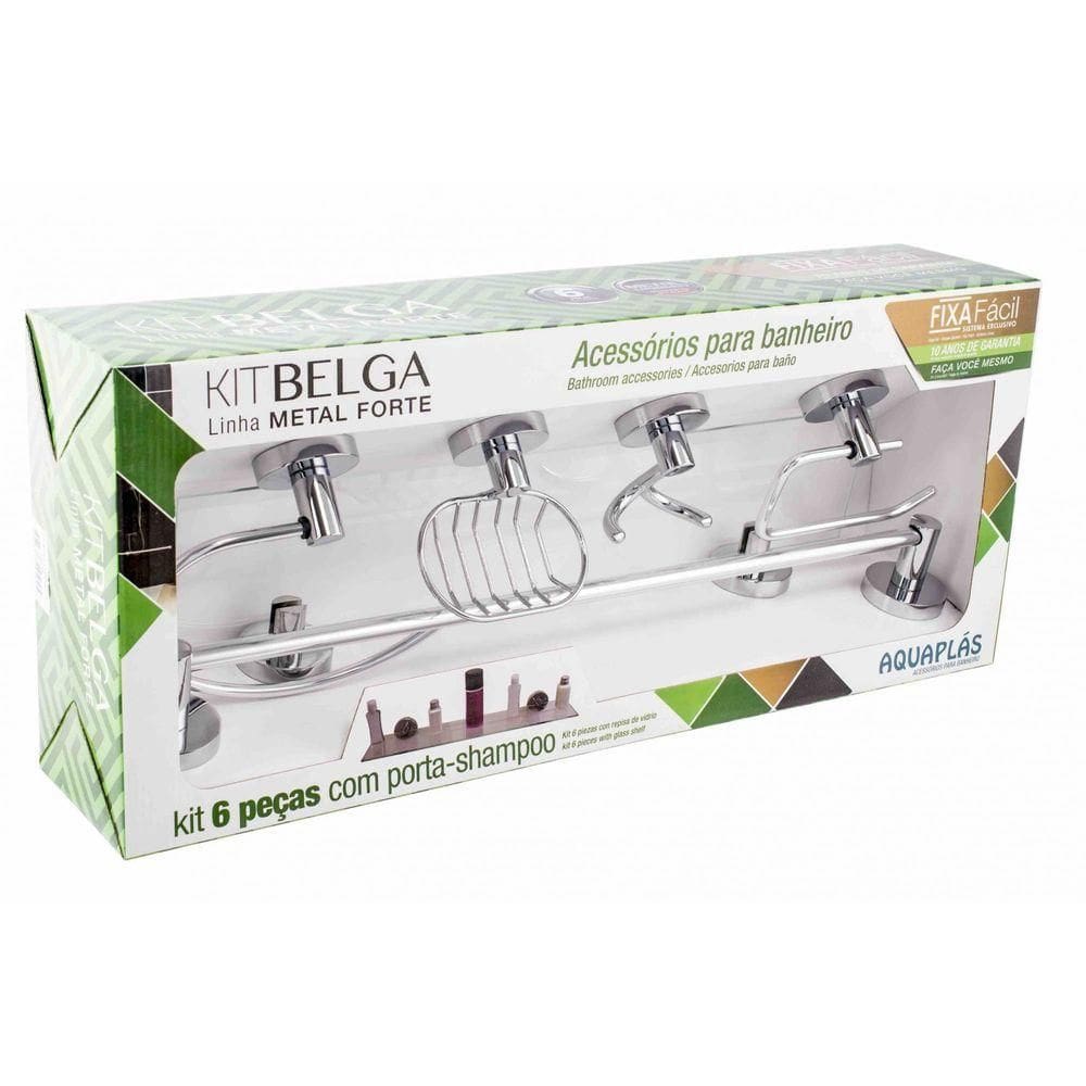 Kit De Banheiro Linha Belga 6 Peças Cromado