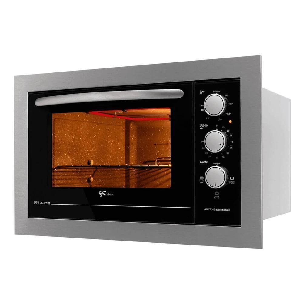 Forno Elétrico Fischer Fit Line Embutir 48L Inox Autolimpante 220V