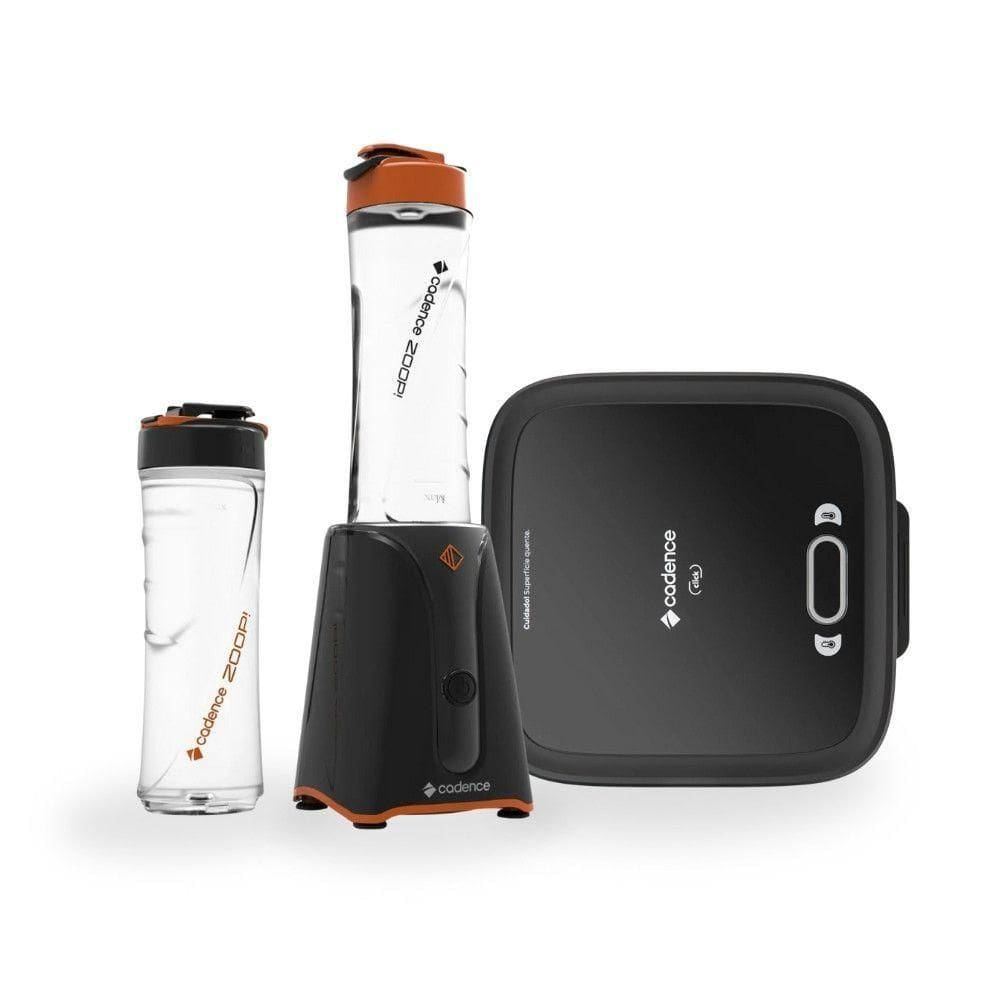 Kit Sanduicheira Cadence San400 Com Liquidificador Blender Preto/laranja 127 V