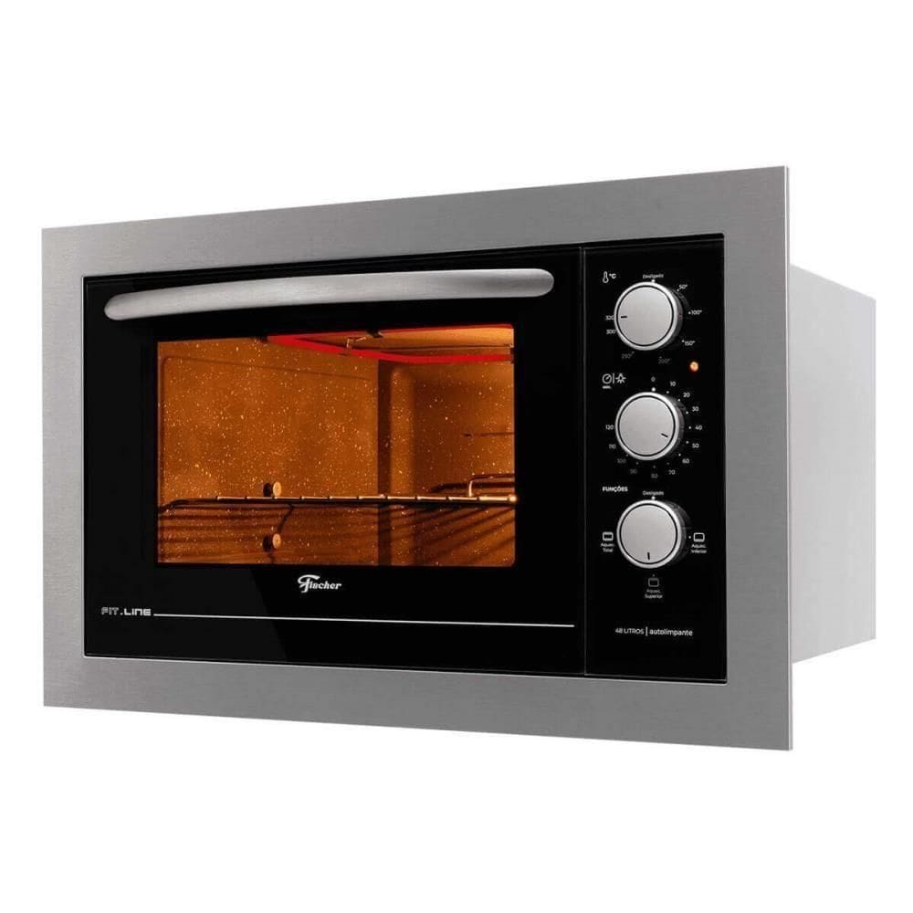 Forno Elétrico De Embutir Fischer Fit Line 48l Inox 110V Autolimpante 34493(95485)