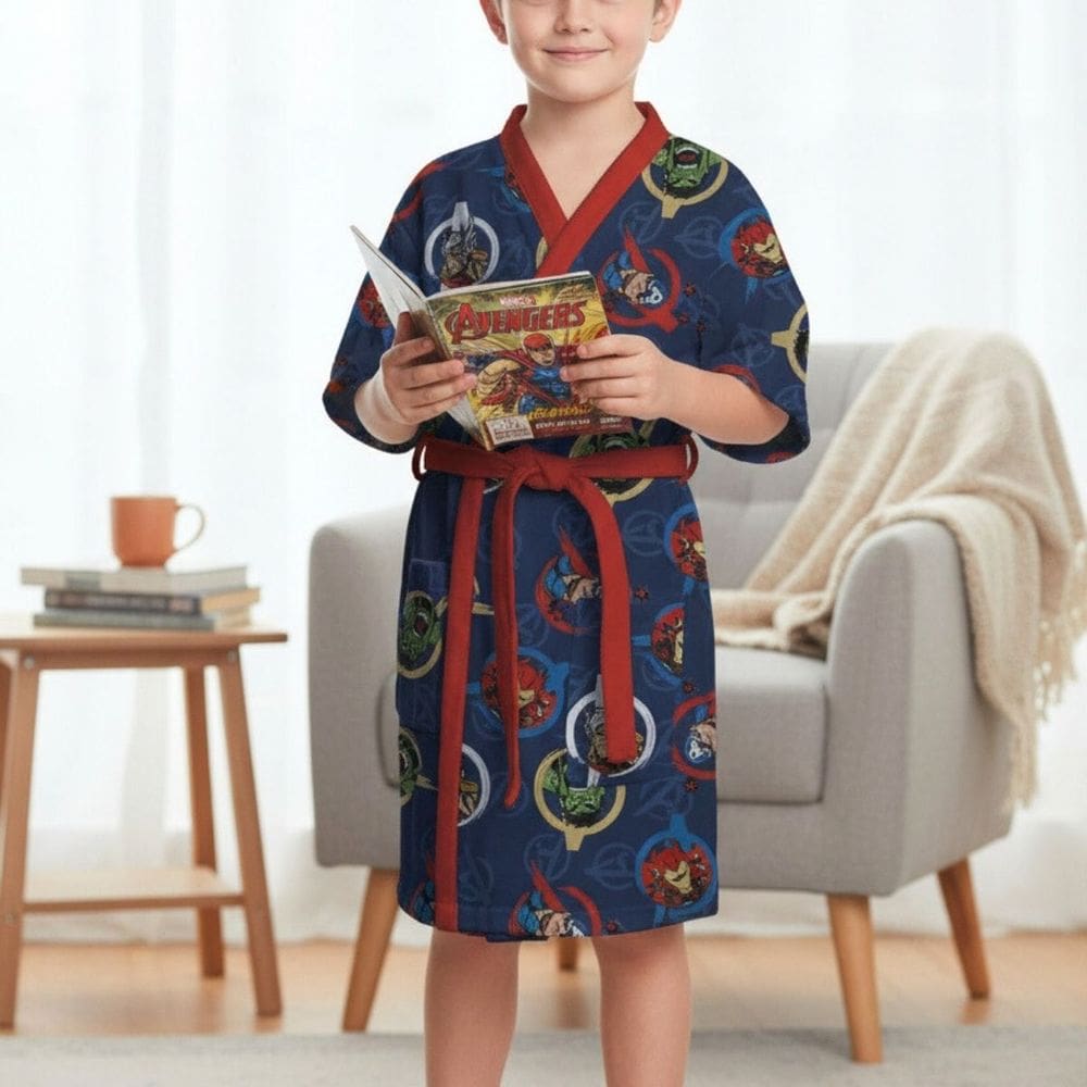 Roupão Infantil Vingadores Avengers Quimono Felpudo Lepper