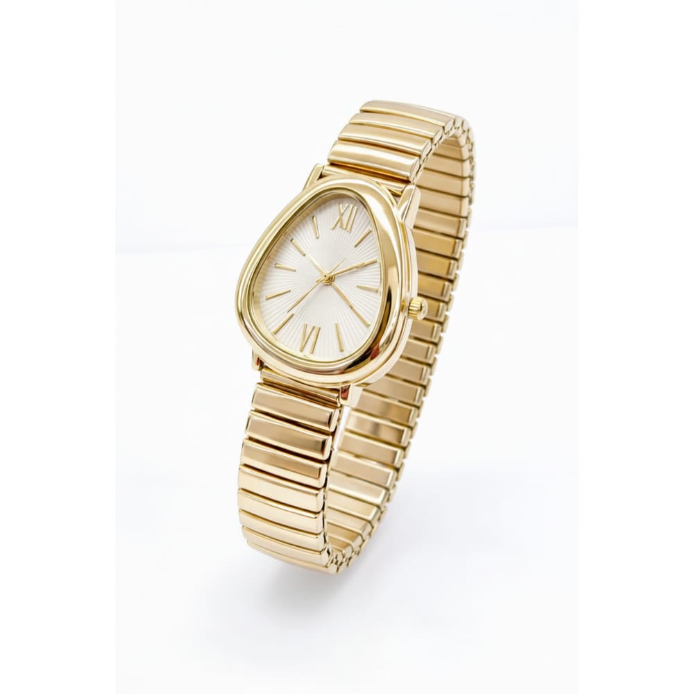 RelógioFeminino Mulheres Pulso Dourado  Pulseira Elastica Marfim 38mm