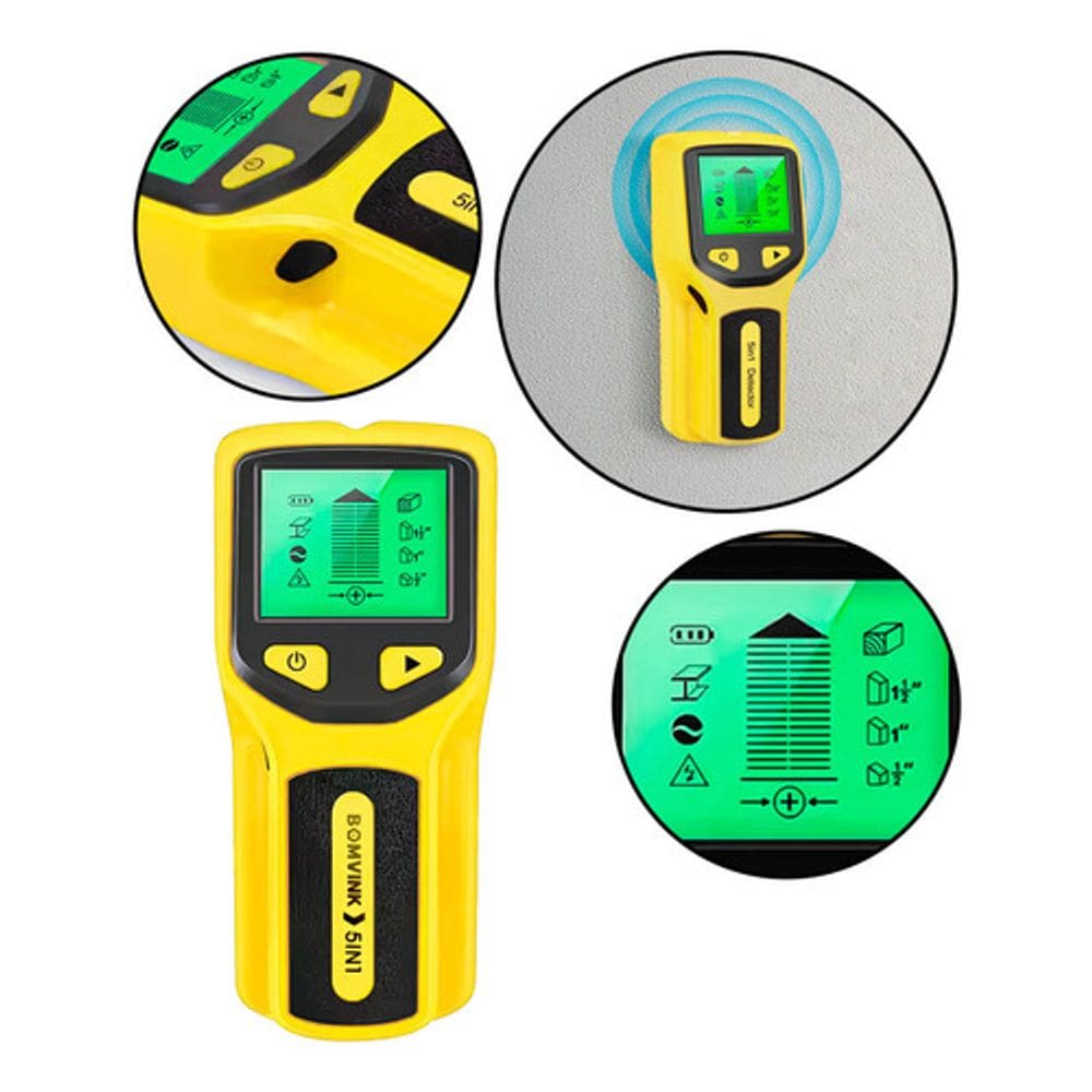 Detector De Metais 5 Em 1 Digital Com Tela Portátil Parede Madeira Fiação