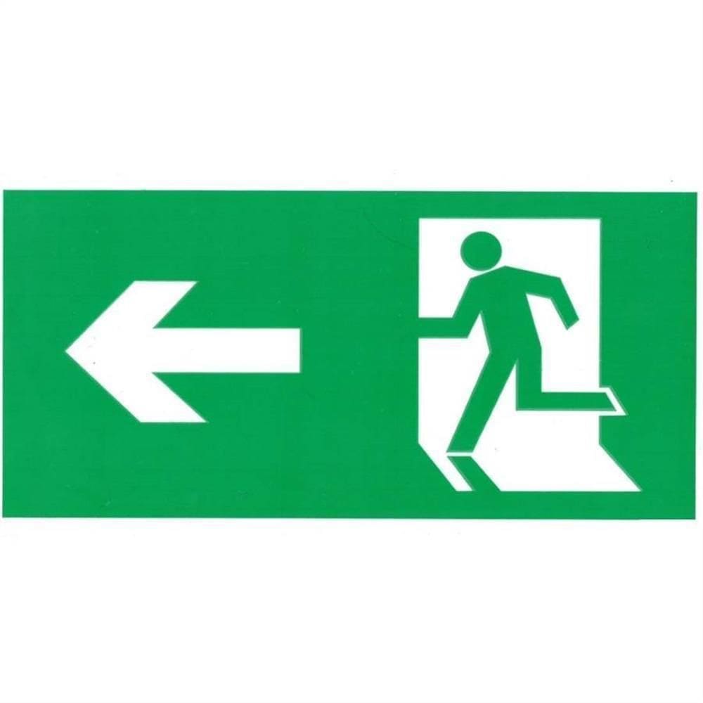Placa de Pvc Fotoluminescente Autoadesiva 15x30 Siga A Esquerda 315 Ab Sinalize Placa Pvc Fotol