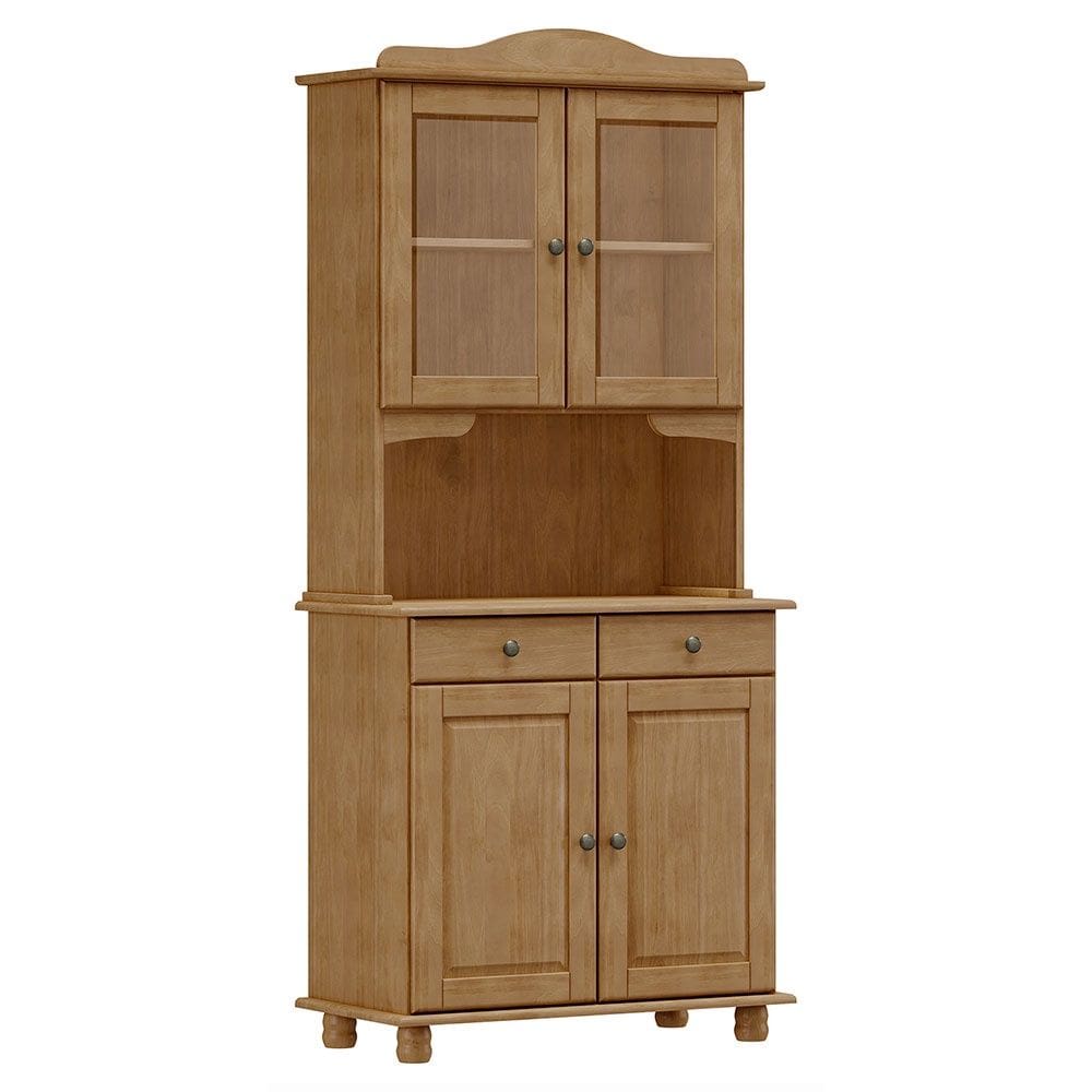 Cristaleira 4 Portas Madeira Maciça Rubi 8926FN Freijó Finestra - Marrom Chocolate