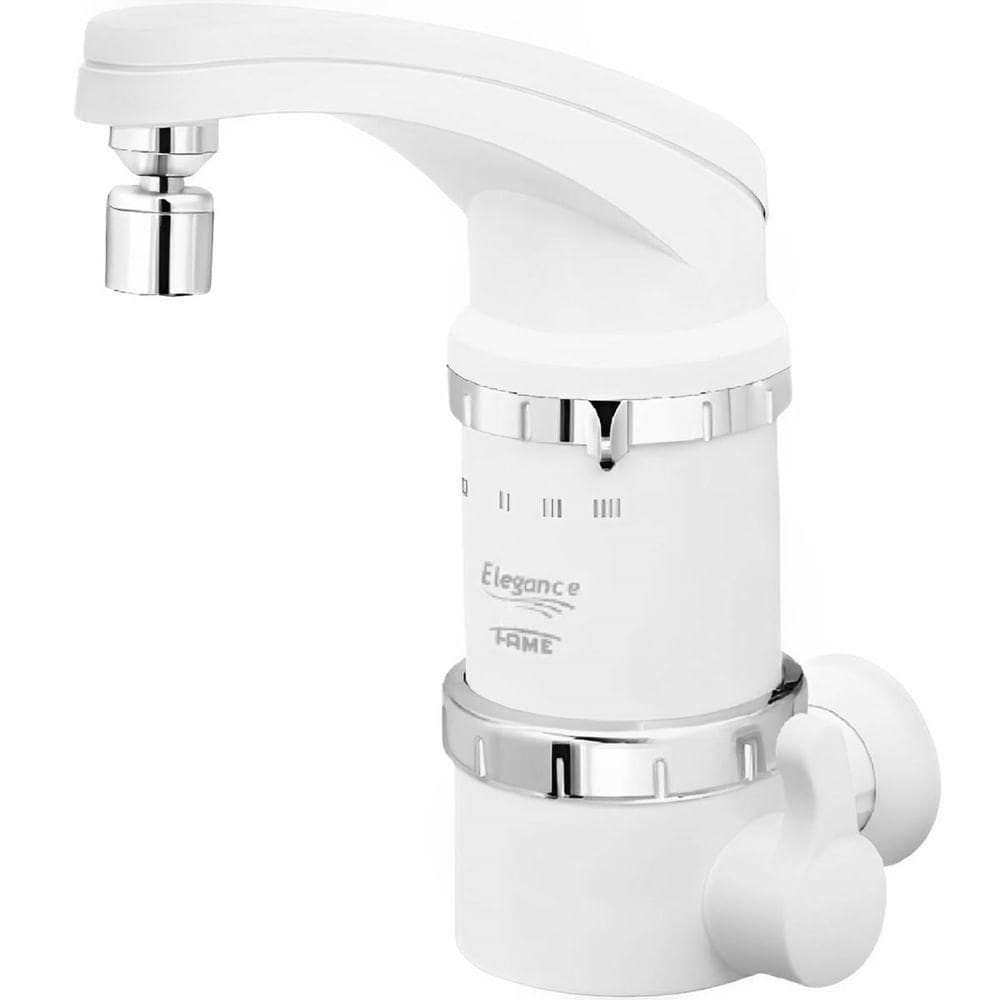 Torneira Elétrica Elegance 4 Temperaturas de Parede 110 Volts E 4800 Watts Branca 1033881 Fame T