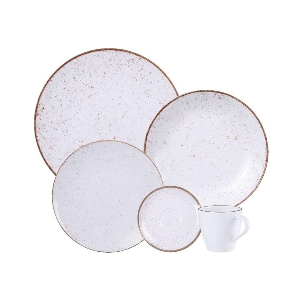 Jogo de Jantar Rústico Marrom Porcelana 20 Peças Tramontina
