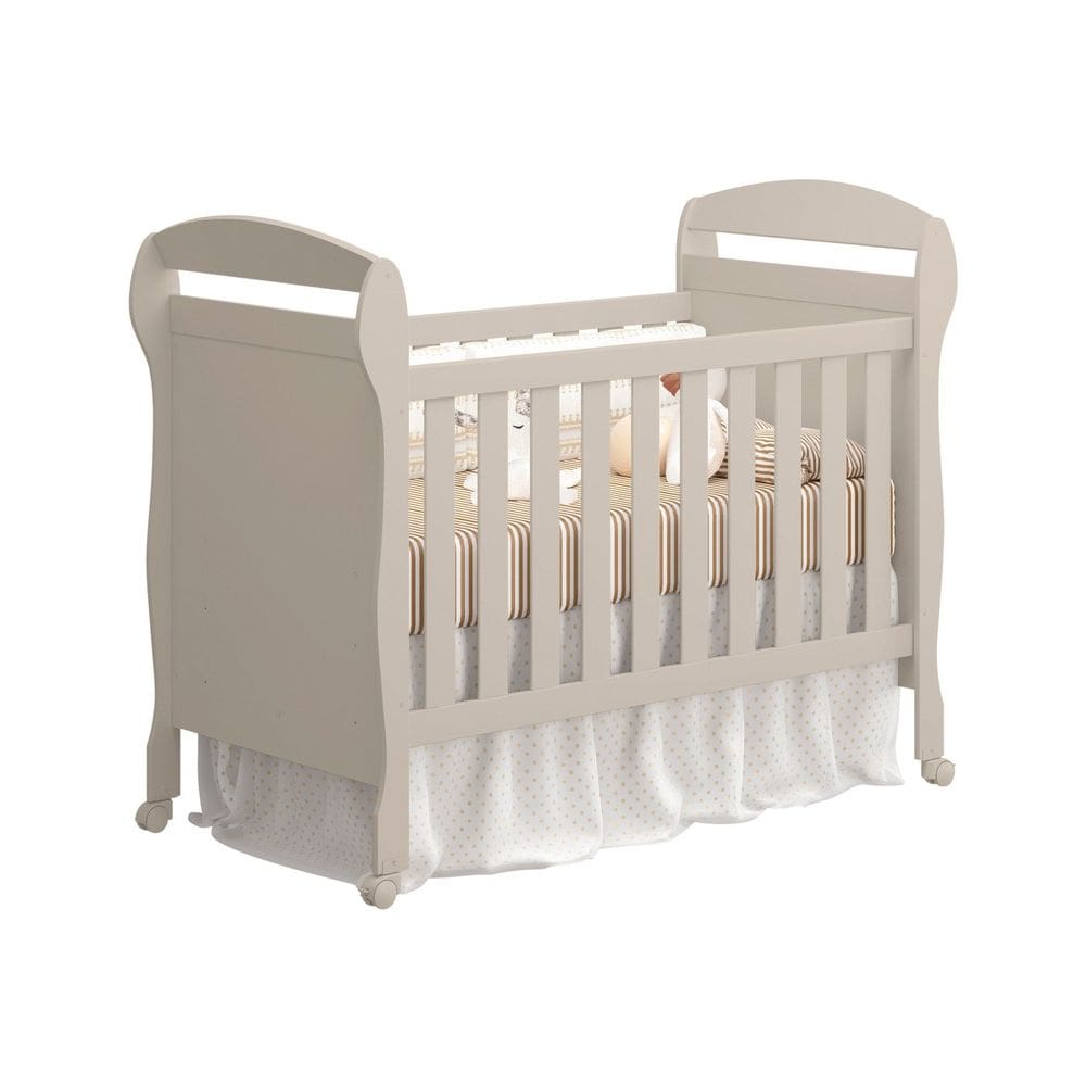 Berço para Quarto de Bebê 2 em 1 Danny Areia Fosco