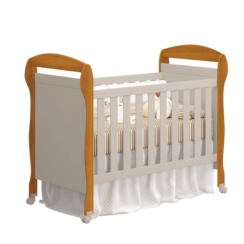 Berço para Quarto de Bebê 2 em 1 Danny Areia Fosco/Savana