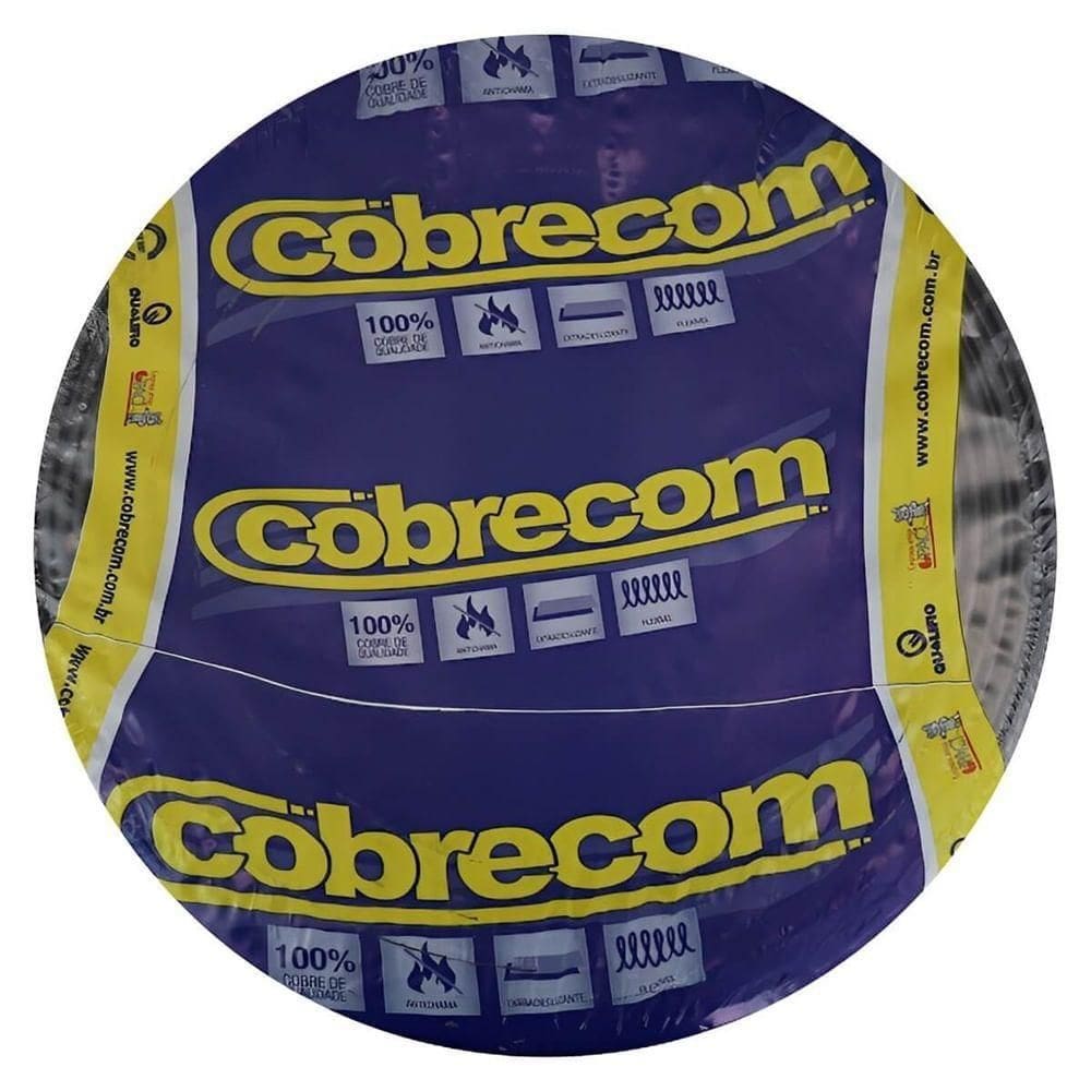 Cabo Flexicom de Cobre 10mm 750 Volts Preto com 100 Metros 1150804401 Cobrecom Cabo de Cobre Fle