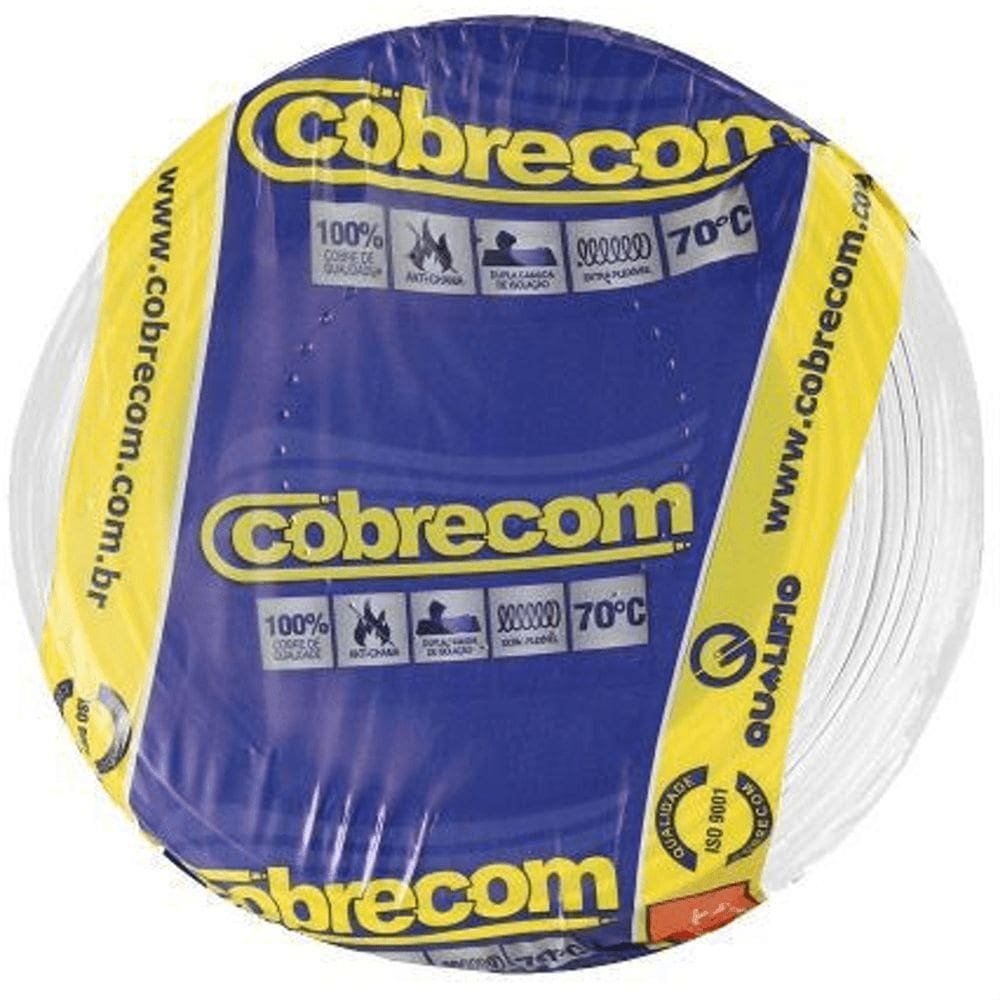 Cabo Flexicom de Cobre 1,5mm 750 Volts Branco com 100 Metros 345500 Cobrecom Cabo de Cobre Flexi