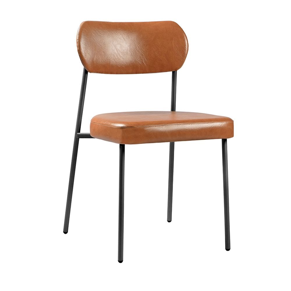 Cadeira Sala de Jantar Lavínia Estofada Base Preto Couríssimo Amarula - Desk Design