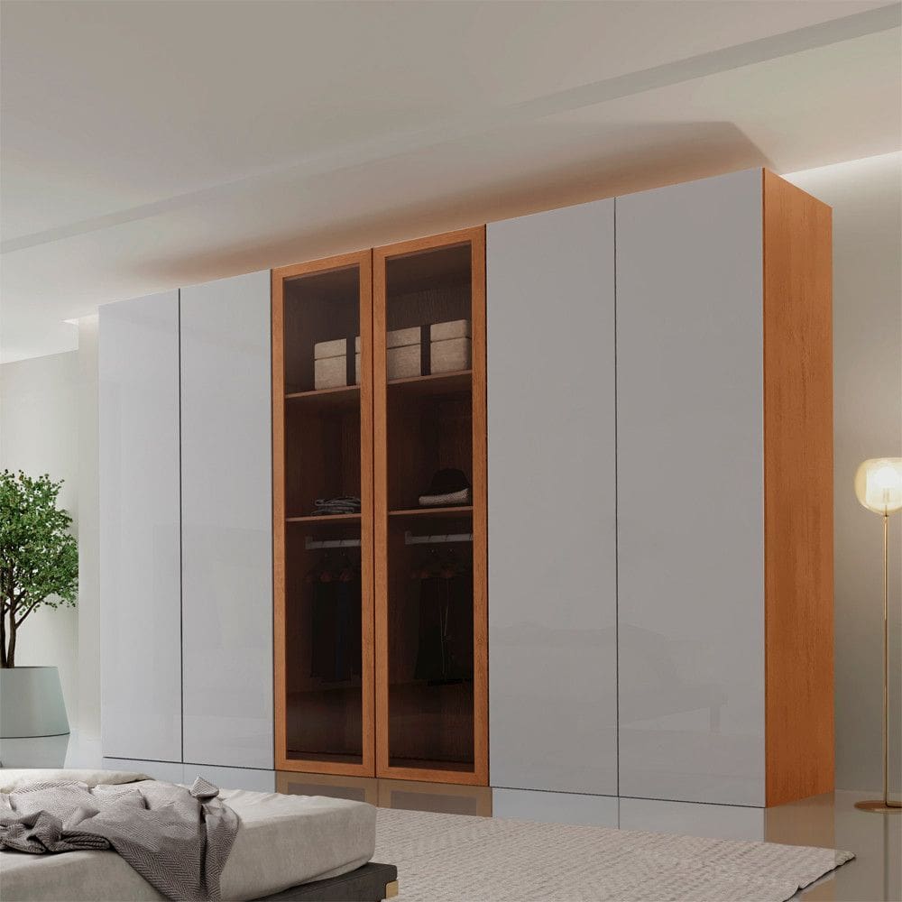 Guarda Roupa Casal Coliseu Gold MDF 6 Portas e 6 Gavetas Moderna Mobilia