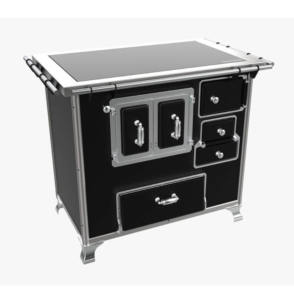 Fogão A Lenha Venâncio Vitrocerâmico N° 02 Gabinete E Porta Dupla Esquerdo Preto S- Tampa Fl2gv