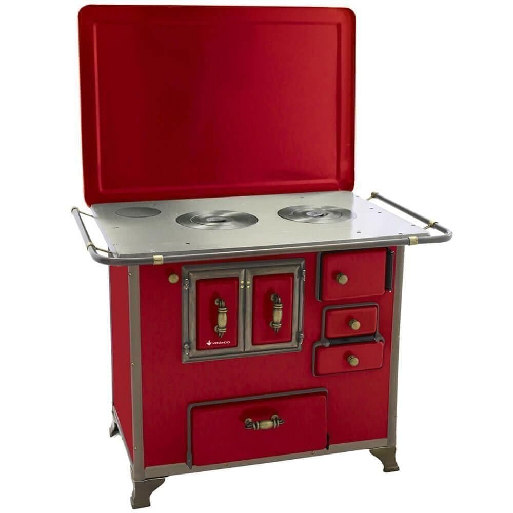 Fogão A Lenha Venâncio Barroco Vermelho Gabinete Nº03 Lado Esquerdo Com Tampa Fl3gbrcx
