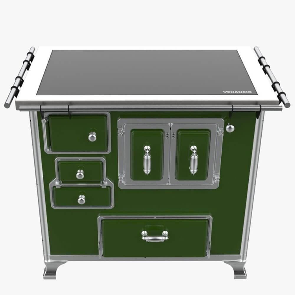 Fogão A Lenha Tradicional Venâncio Gab Nº2 Vitrocerâmico Verde S- Tampa Porta Dupla Direito - 35948