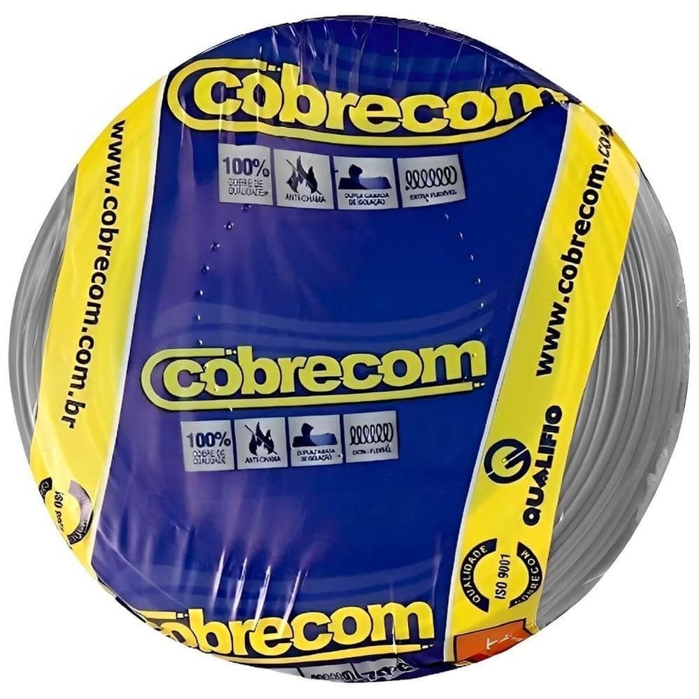 Cabo Flexicom de Cobre 1,5mm 750 Volts Cinza com 100 Metros 1150408401 Cobrecom Cabo de Cobre Fl