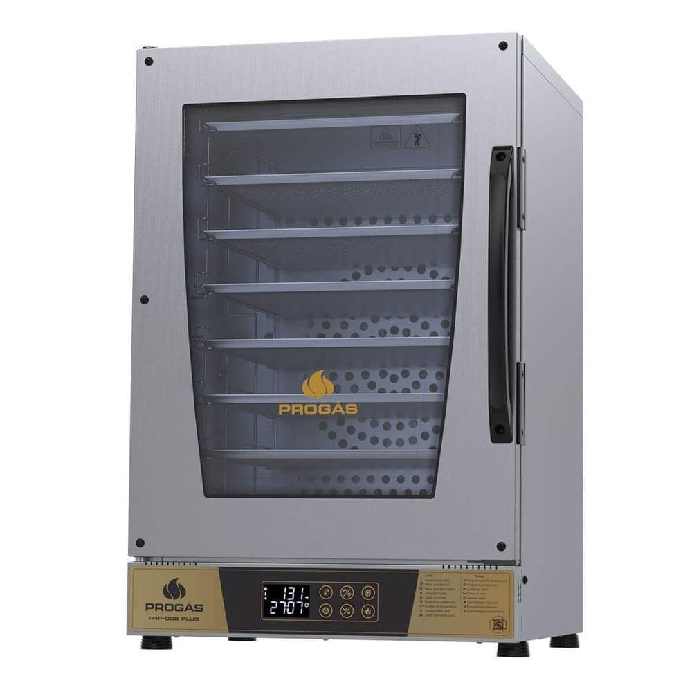 Forno Turbo Elétrico Progás Prp-008 Plus Dourado 8 Esteiras Com Vapor 220V P44699