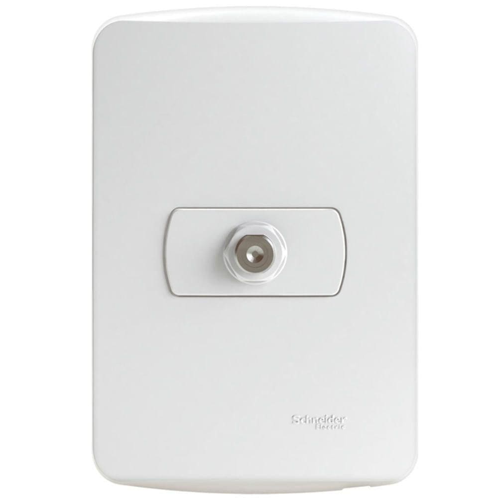 Conjunto Tomada Para Antena de Tv Para Cabo Coaxial 9mm Branco Miluz S3b64680 Schneider Conj.tom