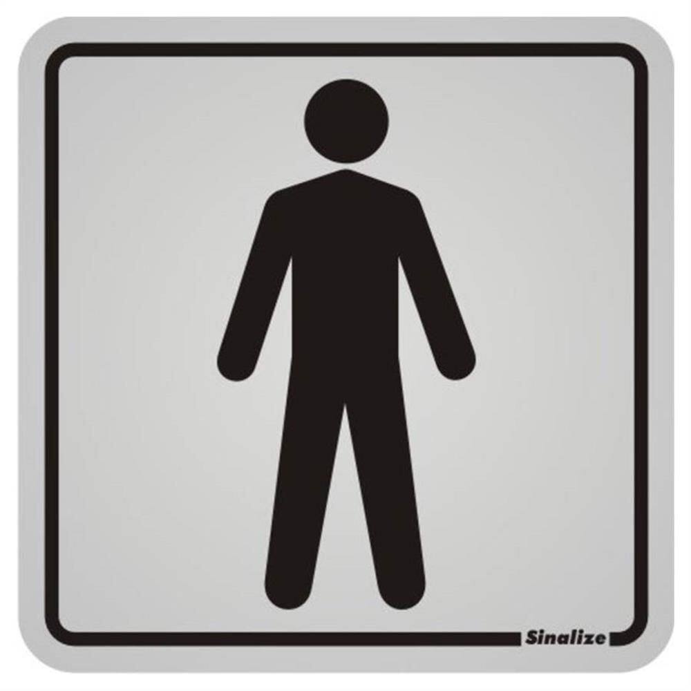Placa de Alumínio Autoadesiva 12x12cm Sanitario Masculino 900 Aa Sinalize Placa 12x12 (sanitari