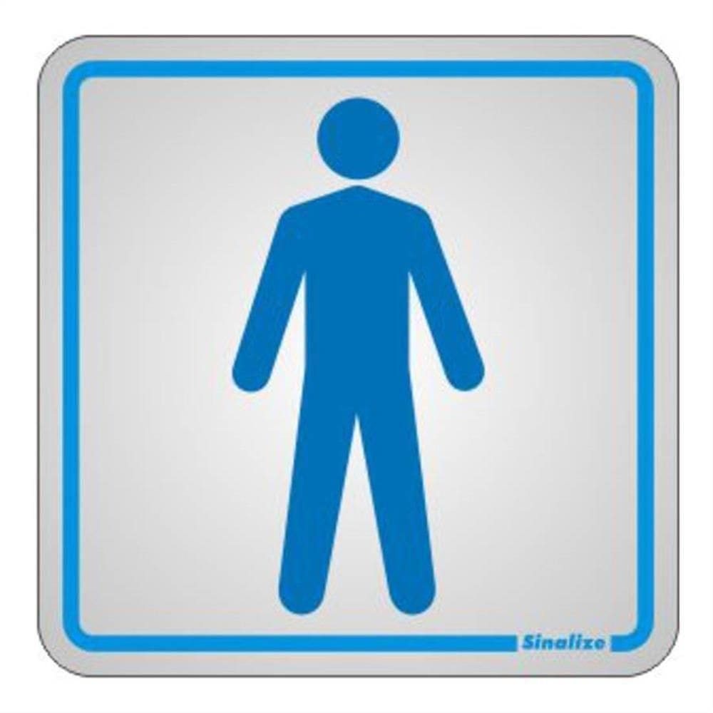Placa de Alumínio Autoadesiva 15x15cm Sanitário Masculino 120 Ac Sinalize Placa Autoades.15x15