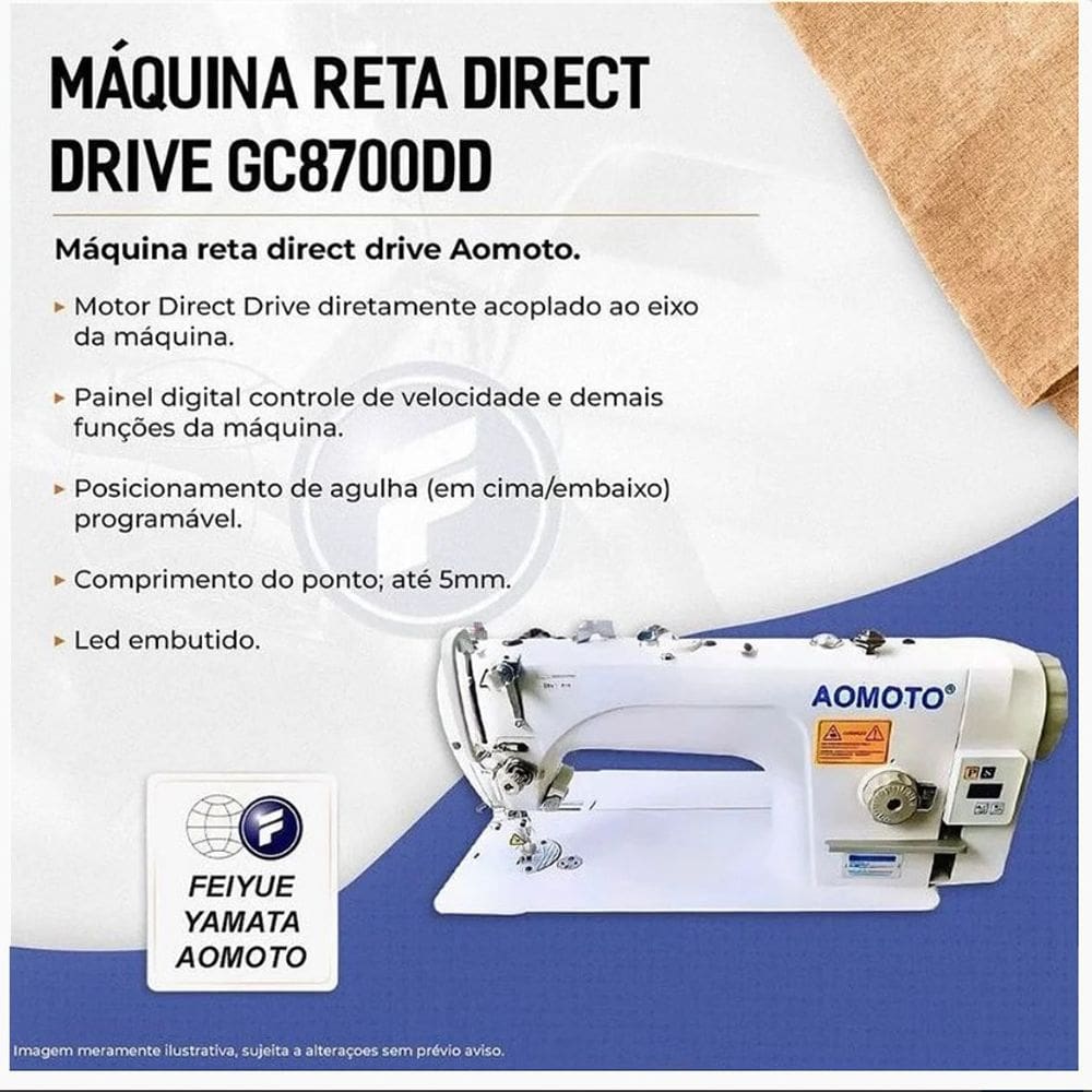Máquina De Costura Reta Direct Drive AOMOTO-12m Garantia