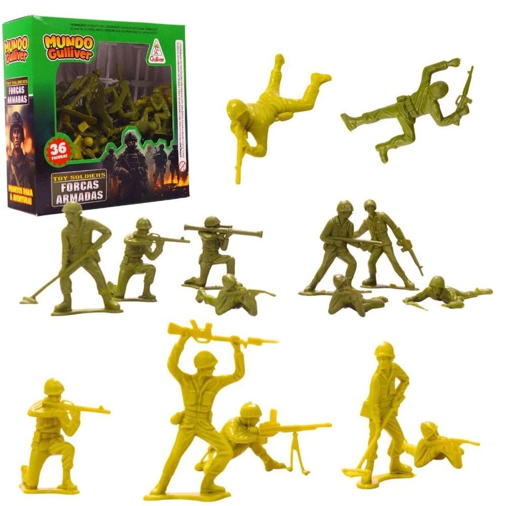 Brinquedo Miniaturas Forças Armadas 36 Soldados Americanos - Guliver 0966