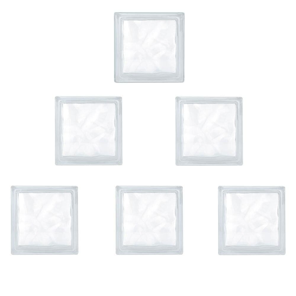 Tijolo de Vidro Modaza Cloudy 19 x 19 x 8 cm - 6 Unidades