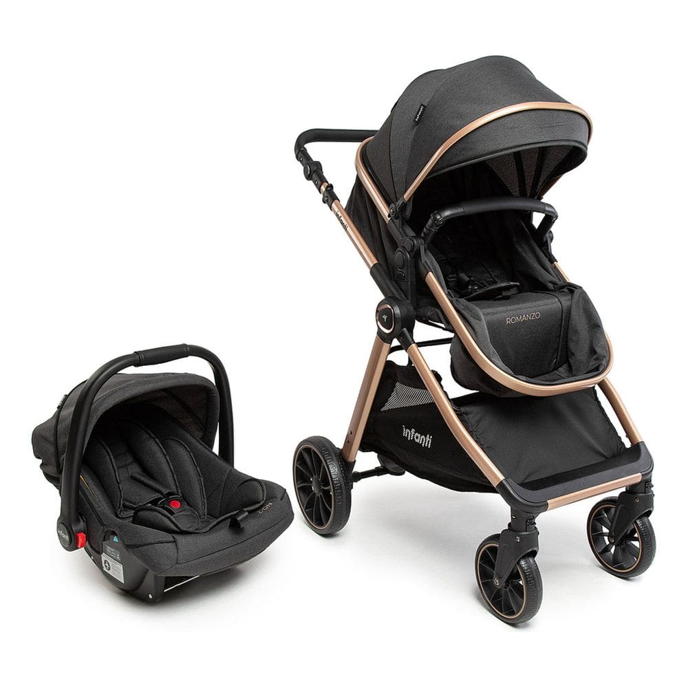 Carrinho Travel System Romanzo Duo Preto Bronze Infanti