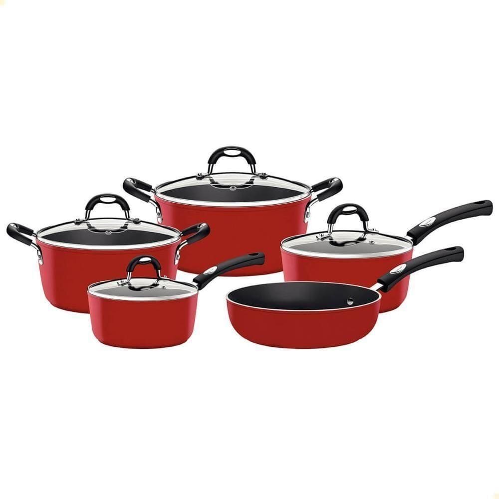 Jogo De Panelas Tramontina Mônaco Em Alumínio Com Revestimento Interno Antiaderente Starflon T3 2089