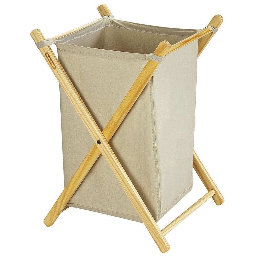Cesto De Roupas Multiuso Tramontina Com Estrutura Em Madeira Maciça E Algodão Bege 42 L 91757250