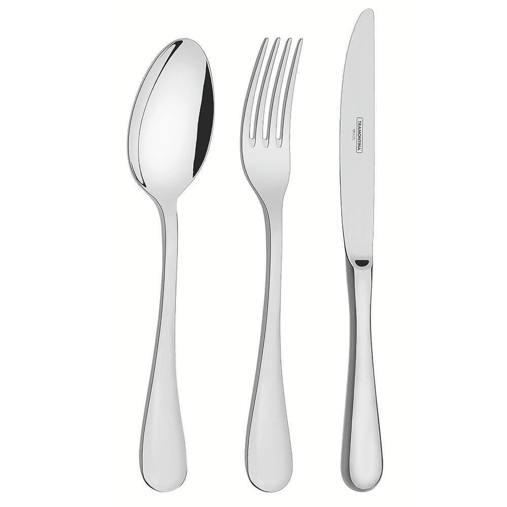 Faqueiro Tramontina Classic Em Aço Inox Com Facas De Mesa Forjadas Sem Estojo 101 Peças 66928415