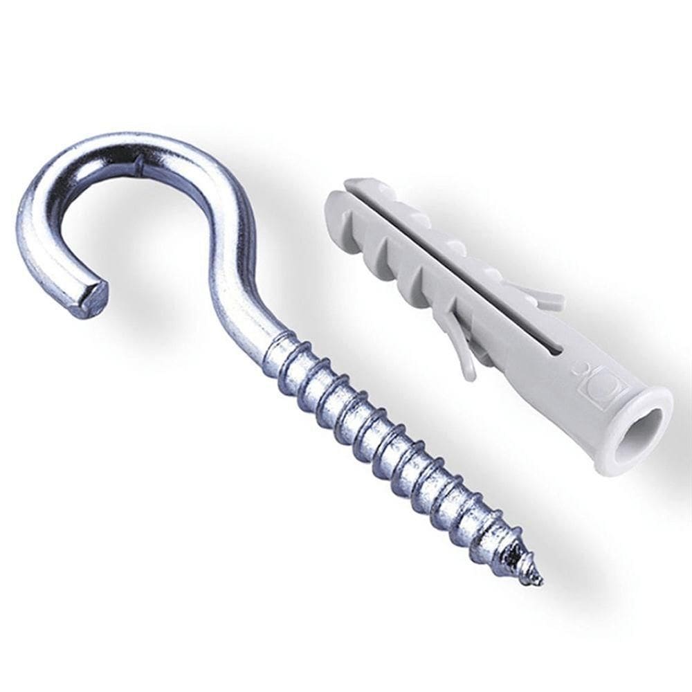 Bucha Nylon 6mm com Gancho Zincado 3,4x60 com 20 Peças Gan324 Foxmix Bucha Nylon 6mm C-gan Zinc