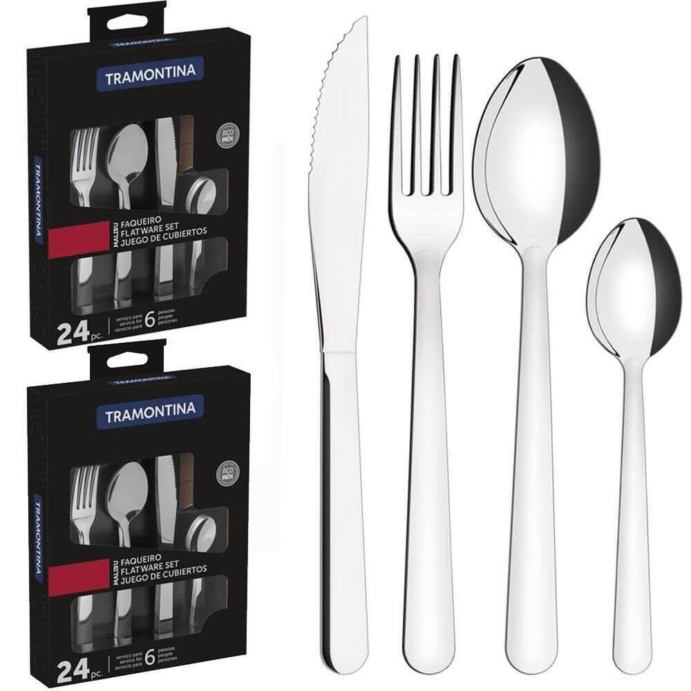 Faqueiro Tramontina Malibu Em Aço Inox 48 Peças 23798046