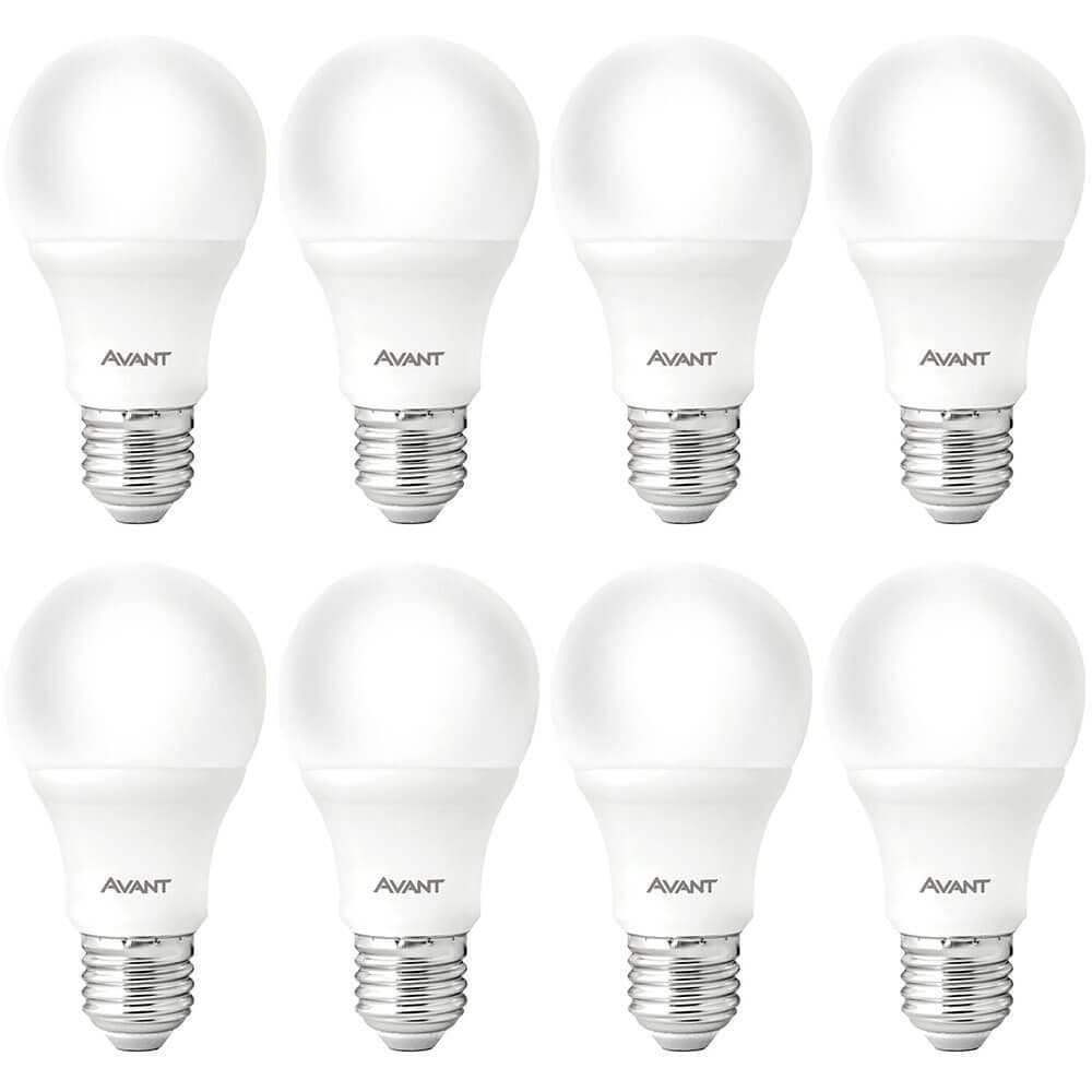 Kit 8 Lâmpadas Pera Led (a60) Branco 12w He1050 Avant Base E27 Bivolt Br6500k - Cód 276121373