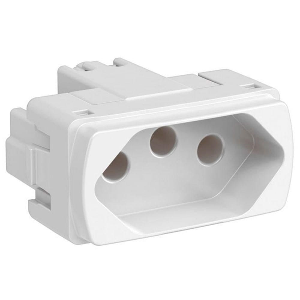 Módulo Tomada 2 Pinos + Terra 20 Amperes 250 Volts Branco Miluz S3b70350 Schneider Modulo Tomada