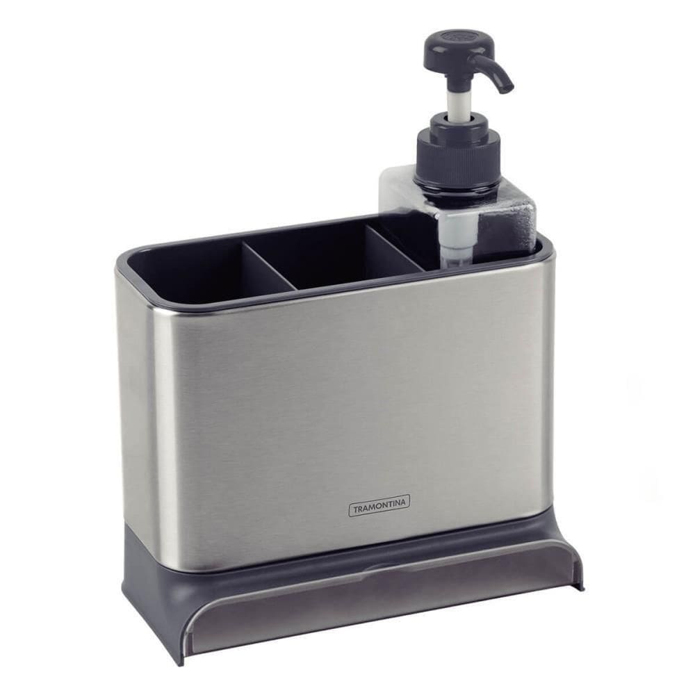 Organizador De Pia Tramontina Plurale Em Aço Inox E Plástico 14cm 370ml De Sabão 61537140
